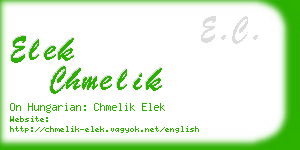 elek chmelik business card